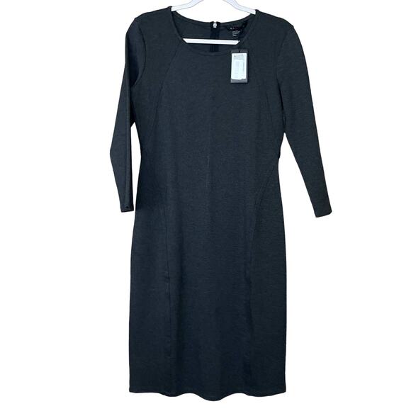 Armani Exchange Bodycon Cropped Sleeve Dress Charcoal Gray Size Medium NWT - Picture 1 of 9